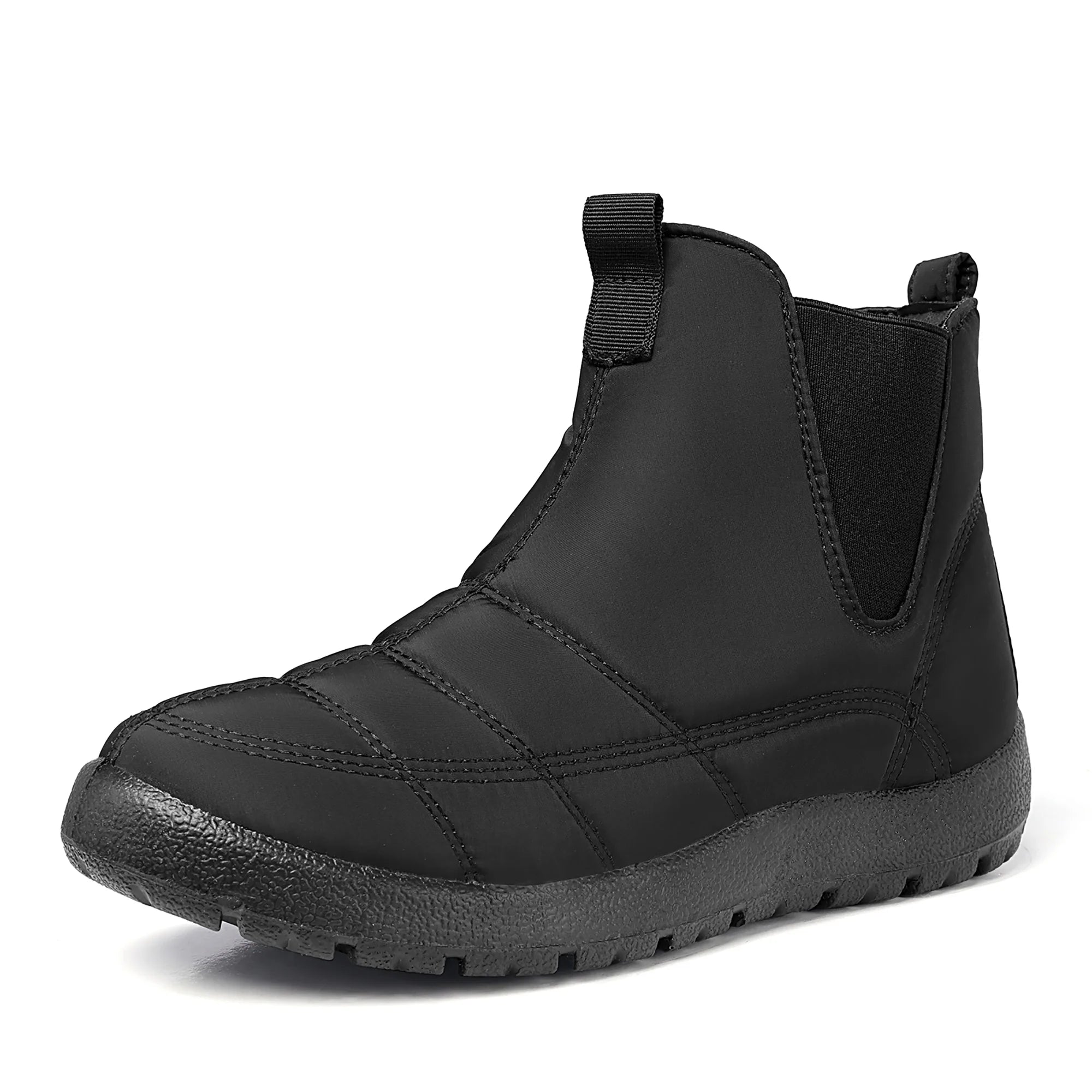 Womens Winter Snow Boots Warm Faux Fur Lined Ankle Boot Waterproof Slip on Short Booties Comfortable Outdoor Walking Boots Black Size 5